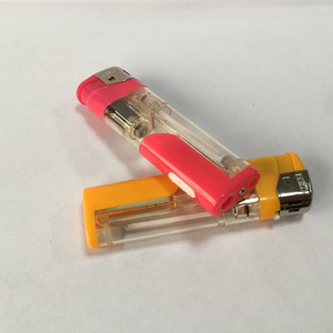 LED gas butane plastic  refillable valve electronic cigarette lighter