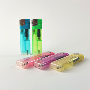 Transparent  Custom  Logo  Wholesale   Colorful  Refillable  Electronic  Butane  Gas  Lighter