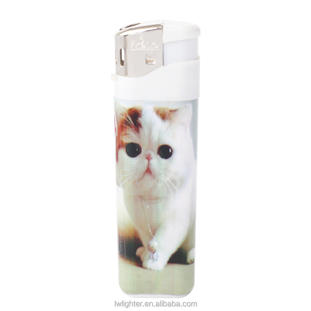 Custom printed full cover sticker plastic cigar electric smoking cat animal cute lighter