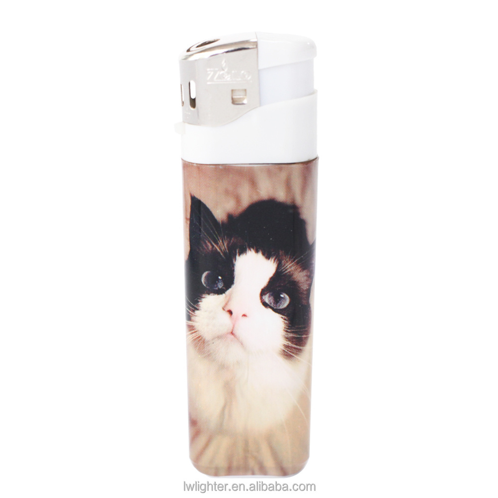 Custom printed full cover sticker plastic cigar electric smoking cat animal cute lighter