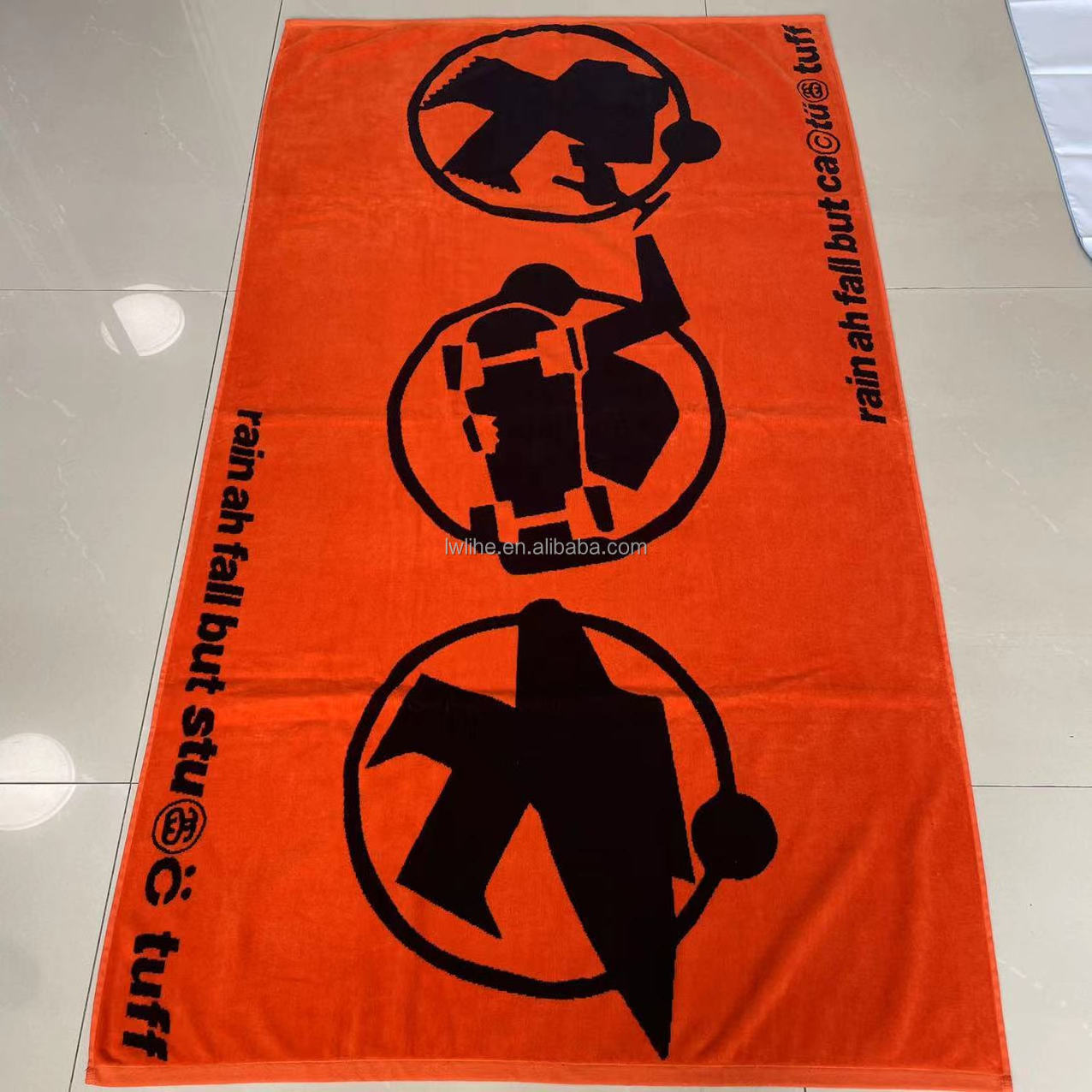 Hot sale luxury high quality cotton jacquard woven towel eco friendly quick dry beach towel for outdoor