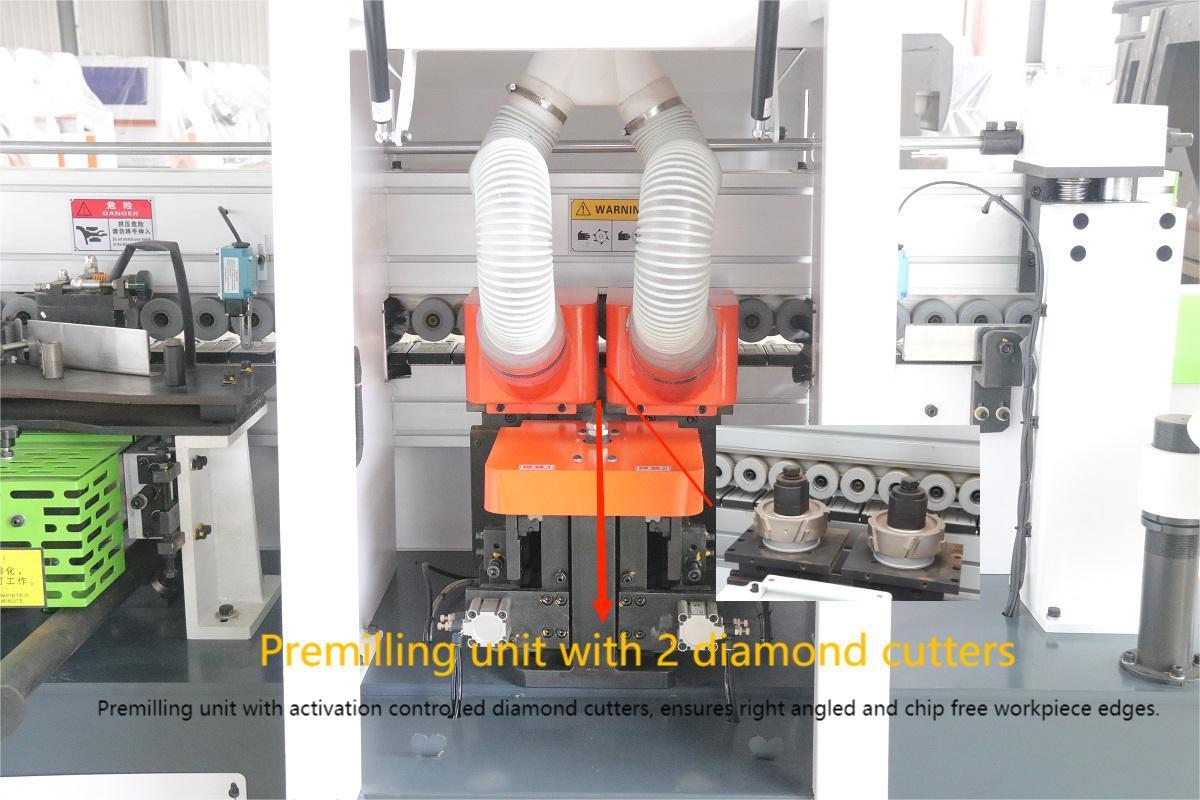 QDLW-468YJ all in one woodworking edge bander trimming cutting buffing pvc wood automatic machine edge banding machine