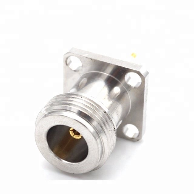 Straight Female N Connector 4 Holes Flange for PCB Mount