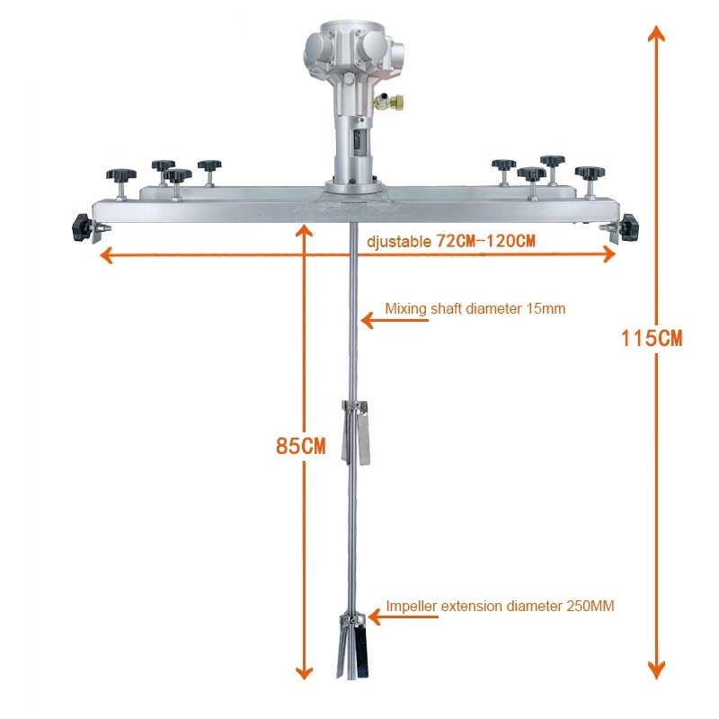 Much Popularity mixer for chemical 1/2HP mixer for 55 gallon drum barrel tank mixer stainless steel for Perfume