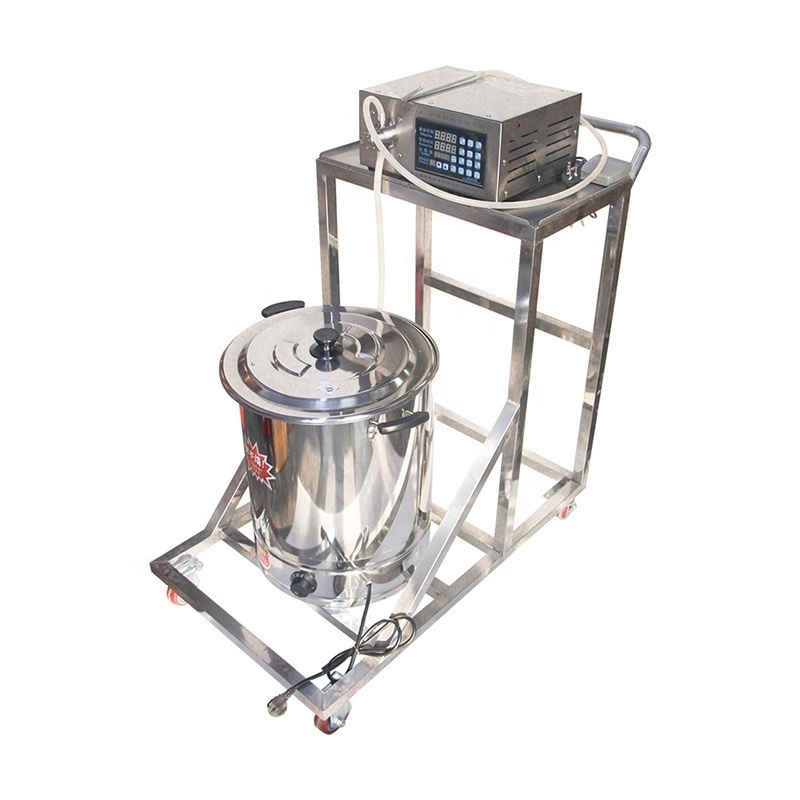 HIgh quality trolley type movable candle filling machine wax melting pot jar candle filler machine