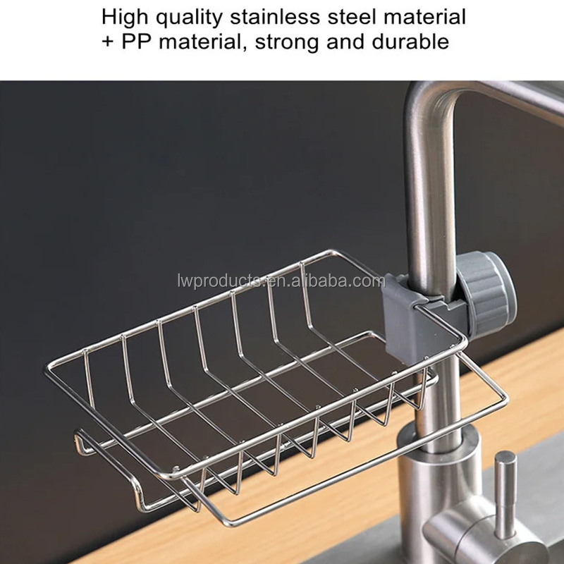 Home Kitchen Bathroom Supplies Storage Holders Racks Stainless Steel Faucet Rack