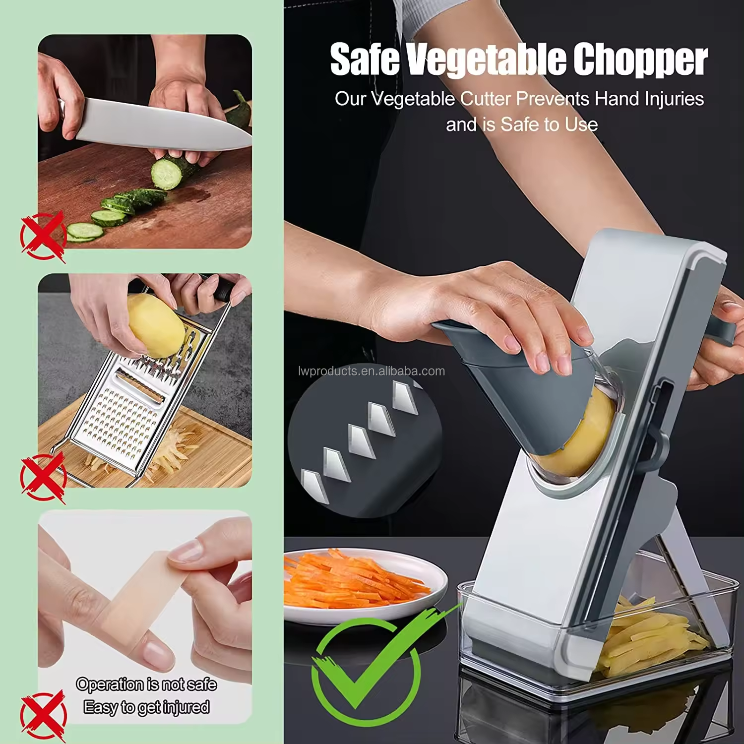 Once For All Vegetable Slicer Manual Adjustable Mandoline Slicer Dicer Julinner With Stainless Steel Blade Vegetable Cutter