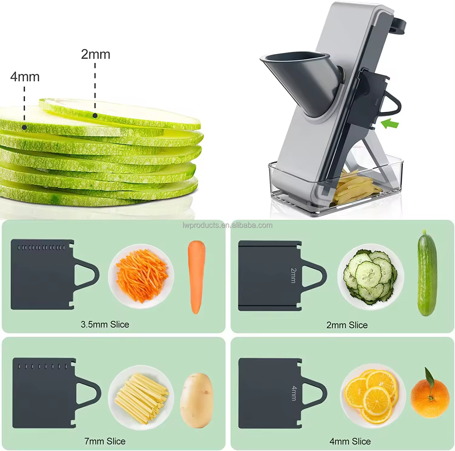 Once For All Vegetable Slicer Manual Adjustable Mandoline Slicer Dicer Julinner With Stainless Steel Blade Vegetable Cutter