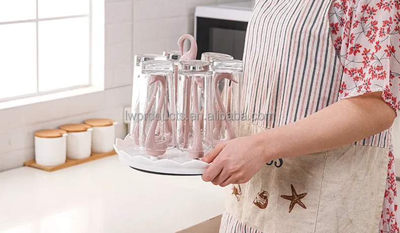 Swan Plastic Glass Water Cup Coffee Mug Stand Drying Hanger Glassware Shelf Storage Organizer Glass Rack Holder Glass Rack Shelf