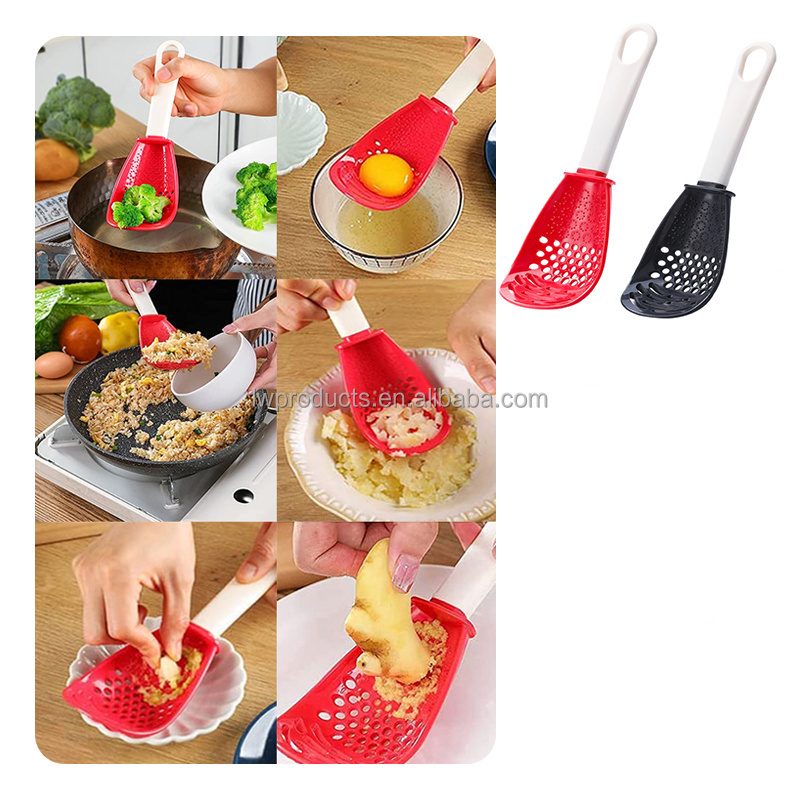 Multifunctional Kitchen Cooking Spoon Heat Resistant All Purpose Kitchen Tool Skimmer Scoop Colander Strainer Grater Masher