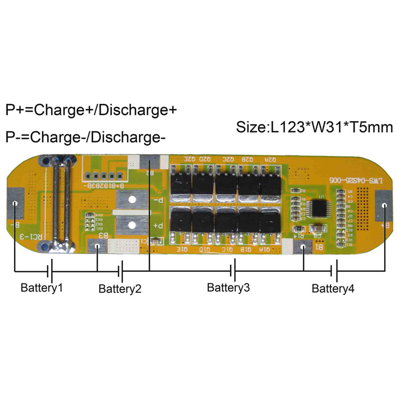 4S 20A pcba manufacture laptop roger led lights print led circuit 14.8V active balancer bms lifepo4 power bank module board pcb