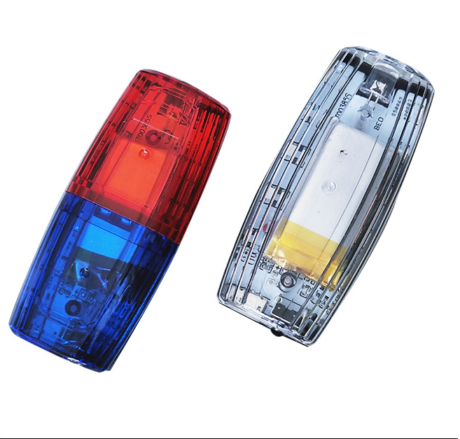 Security shoulder light rechargeable blue and red flashing signal light LED shoulder clip light