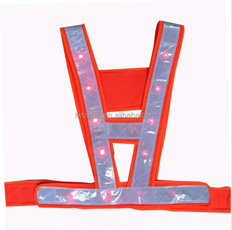 Chaleco De Seguridad Con Luces Safety Reflective Belt Vest Safety Vest with Reflective Strips