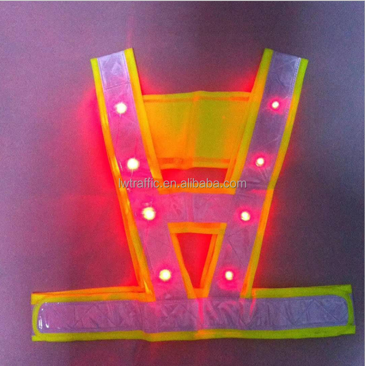 Chaleco De Seguridad Con Luces Safety Reflective Belt Vest Safety Vest with Reflective Strips