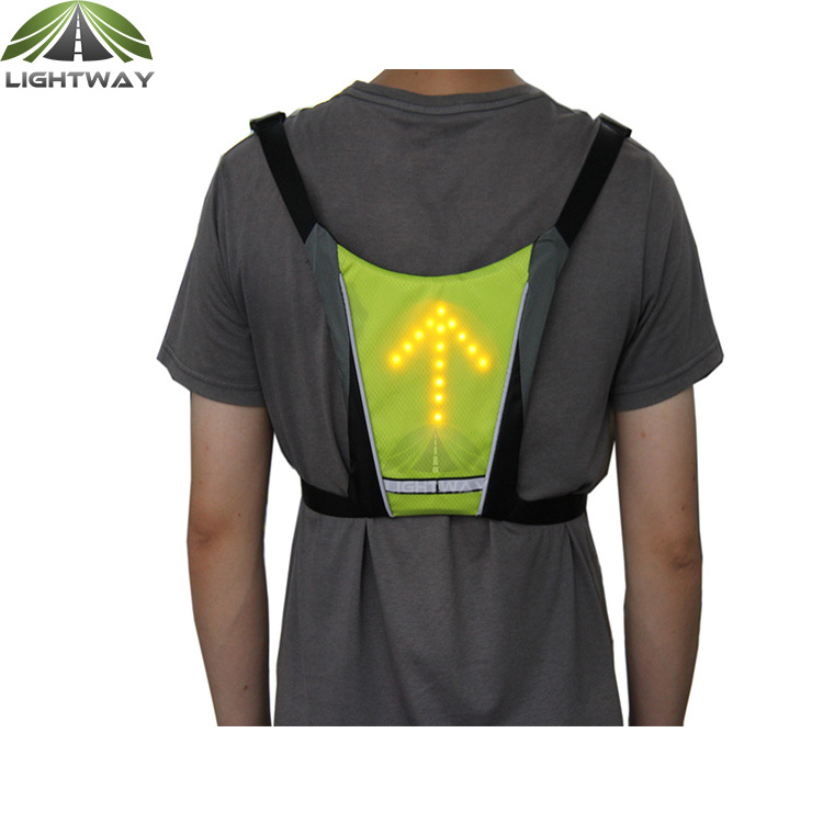 led light reflective safety vest turn signal bicycle reflective warning vests with remote controller