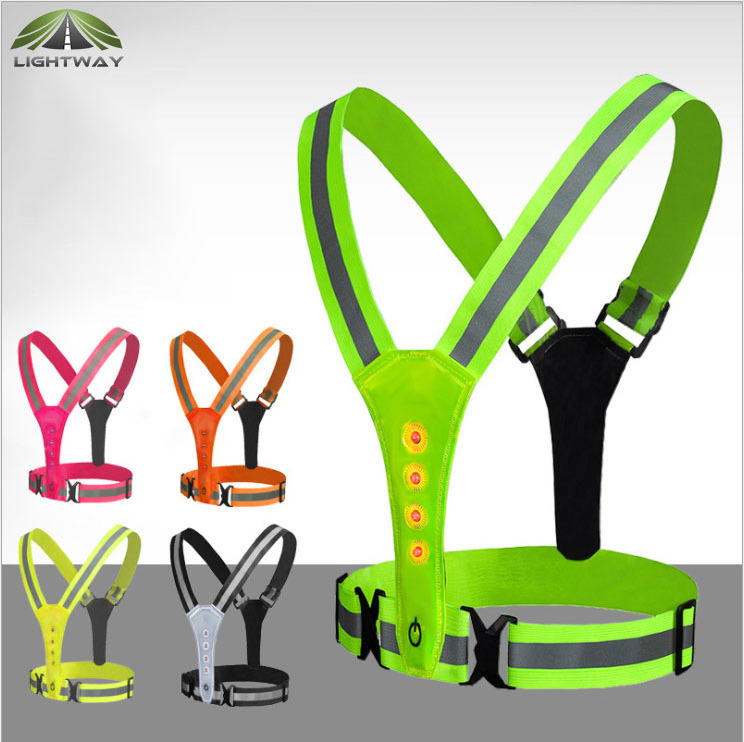 Chaleco De Seguridad Con Luces Safety Reflective Belt Vest Safety Vest with Reflective Strips