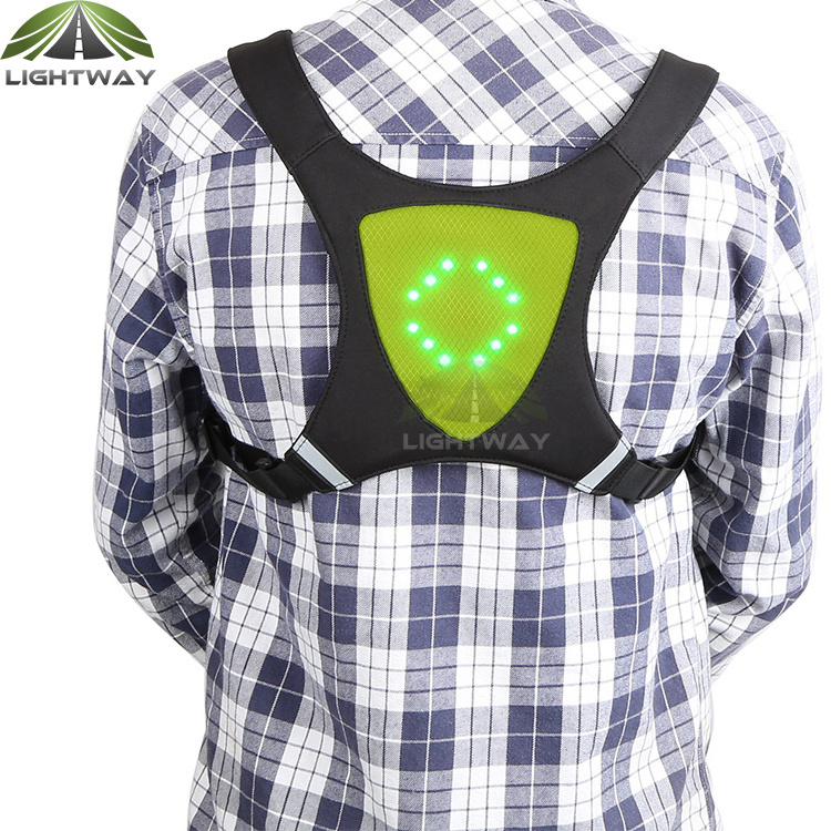 led light reflective safety vest turn signal bicycle reflective warning vests with remote controller