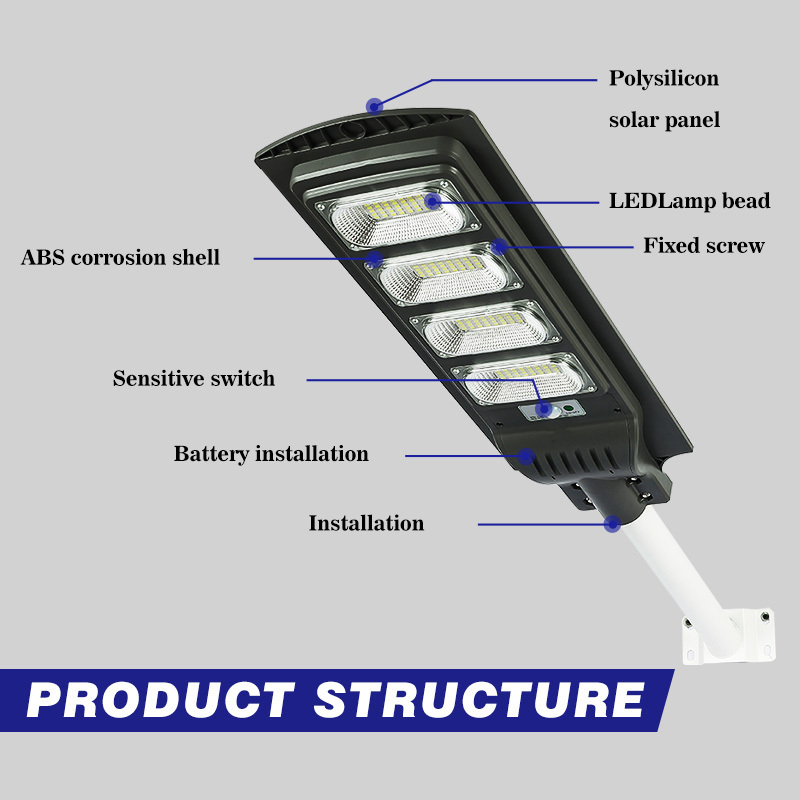 waterproof ip65 integrated lamp super bright led power security road lamp solaire panel Outdoor all in one Solar Street Light