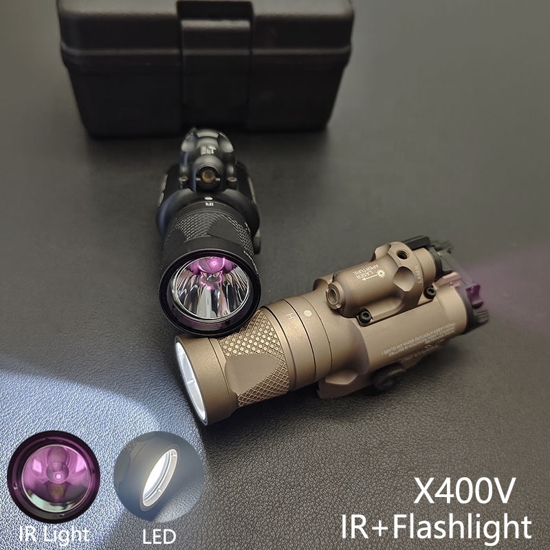 Tactical X400V IR Weapons Light with Red Laser  lED white lights Hunting Tactical X400 Scout Light Flashlight Aluminum FL0259