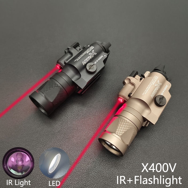 Tactical X400V IR Weapons Light with Red Laser  lED white lights Hunting Tactical X400 Scout Light Flashlight Aluminum FL0259