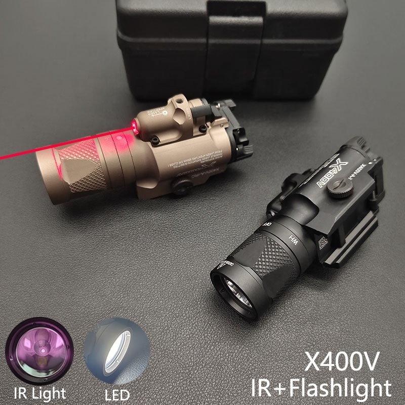 Tactical X400V IR Weapons Light with Red Laser  lED white lights Hunting Tactical X400 Scout Light Flashlight Aluminum FL0259