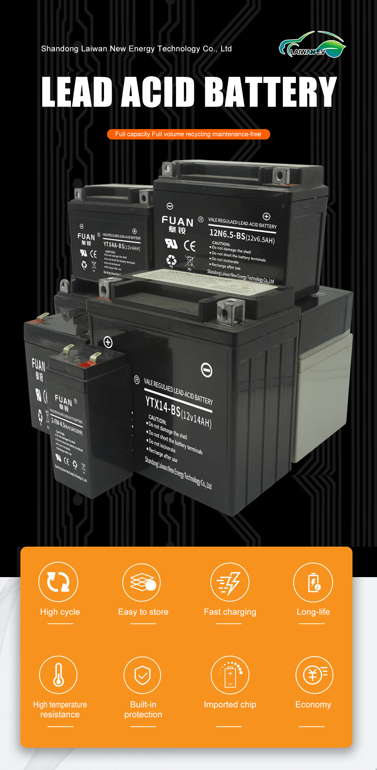 12V 7AH Rechargeable Valve Regulated Lead Acid Battery Low Self-Discharge for Lighting & UPS Raw Material Storage