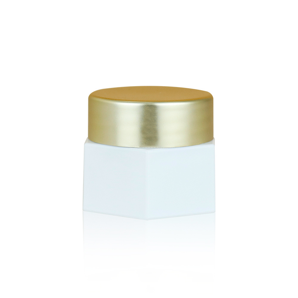 OEM/ODM 5g Luxury hexagon empty plastic cosmetic cream jars with lid customized logo