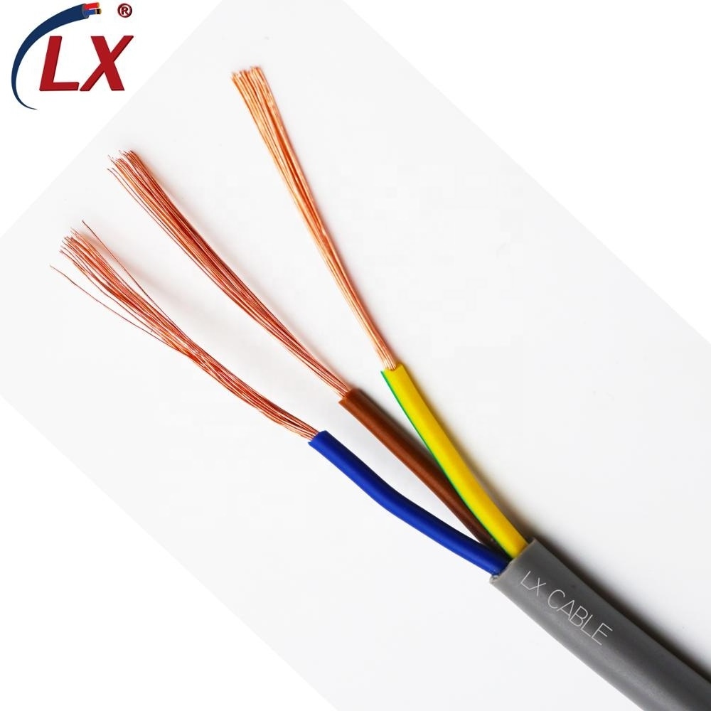 300/500V 3 Core 1.5mm 2.5mm 4mm 6mm Flexible PVC Insulated Electrical Electric Cable and Wire