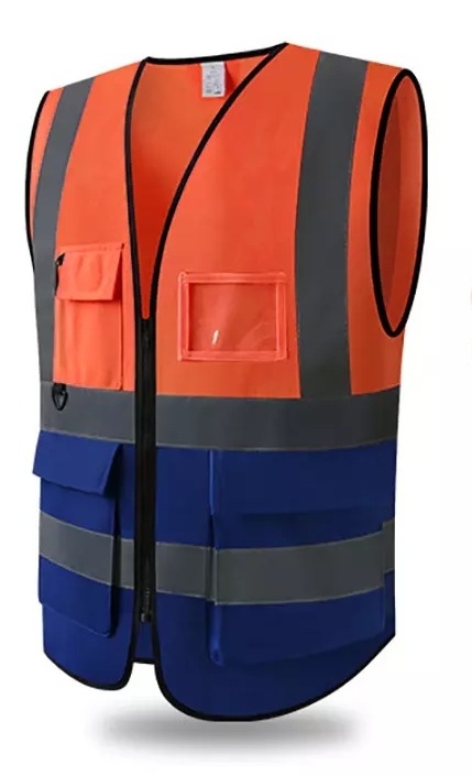 Custom LOGO Hi-Vis Safety vest/Workwear construction clothing safety work reflective vest with pockets