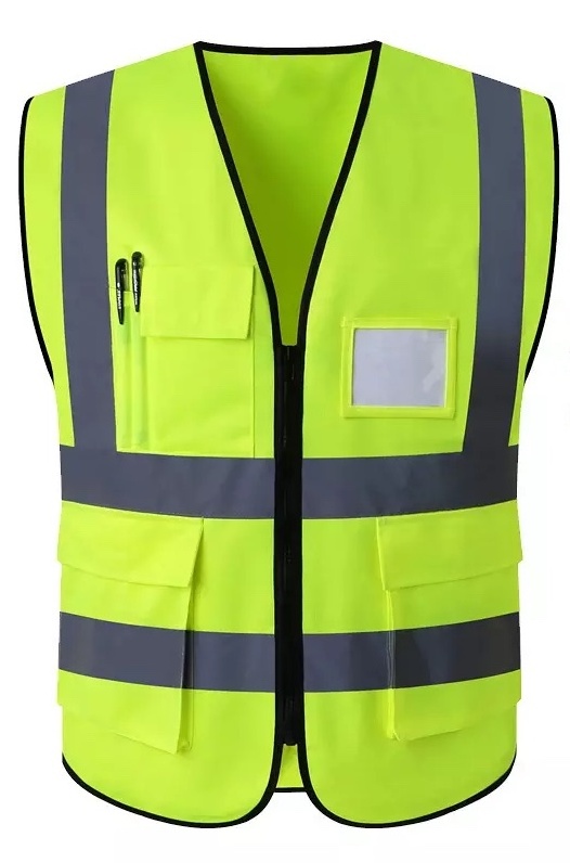 Custom LOGO Hi-Vis Safety vest/Workwear construction clothing safety work reflective vest with pockets