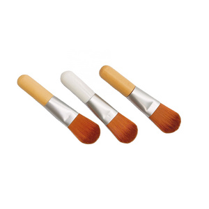 Private Label Mini Mask Brushes Short Wooden Handle Facial Mask Brush Small Foundation Makeup Brushes Customized Logo