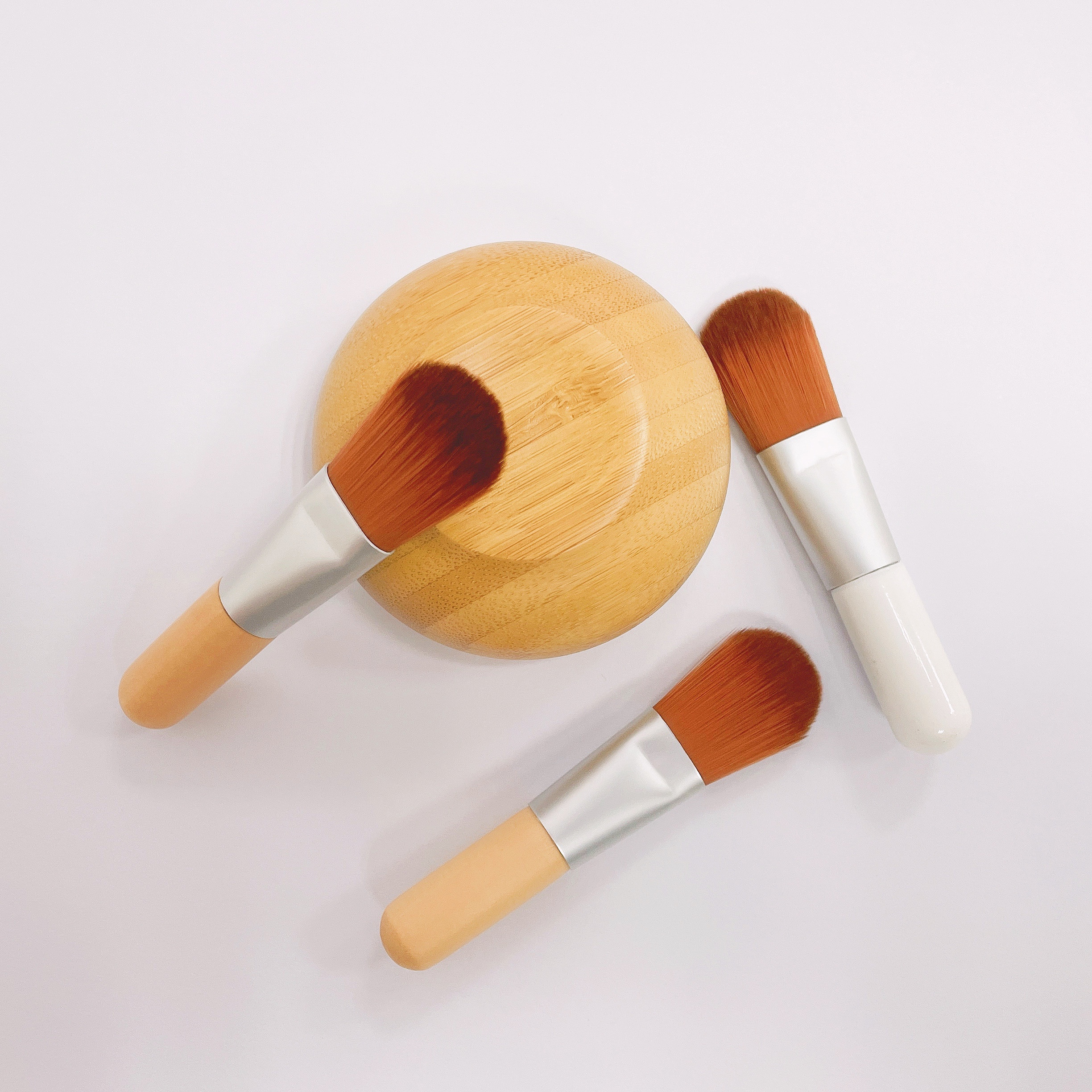 Small Skin Care DIY Cosmetic Bamboo Mask Mixing Bowl Tool Sets 4 pack with Bowl Brush,Blade Mini Spoons Mini Mask Brush And Bowl