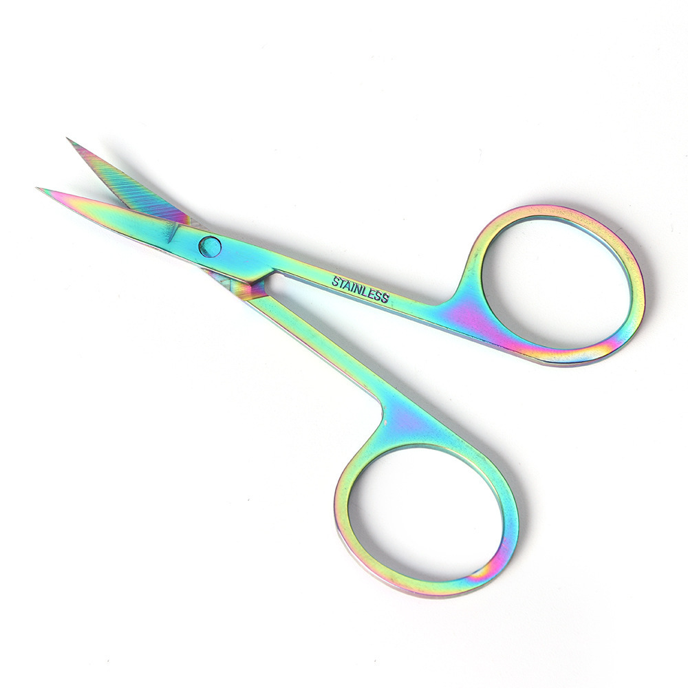 Professional Stainless Steel Travel Grooming Kit Eyebrow Trimmer & Eyelash Applicator Scissor in Fashionable Colors