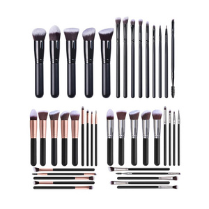 Factory Made 14pcs Makeup Brush Set Black Wooden Handle Private Logo Oem/pem Beauty Tools Factory Direct