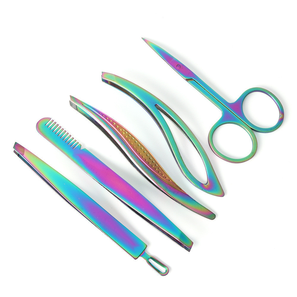 Professional Stainless Steel Travel Grooming Kit Eyebrow Trimmer & Eyelash Applicator Scissor in Fashionable Colors