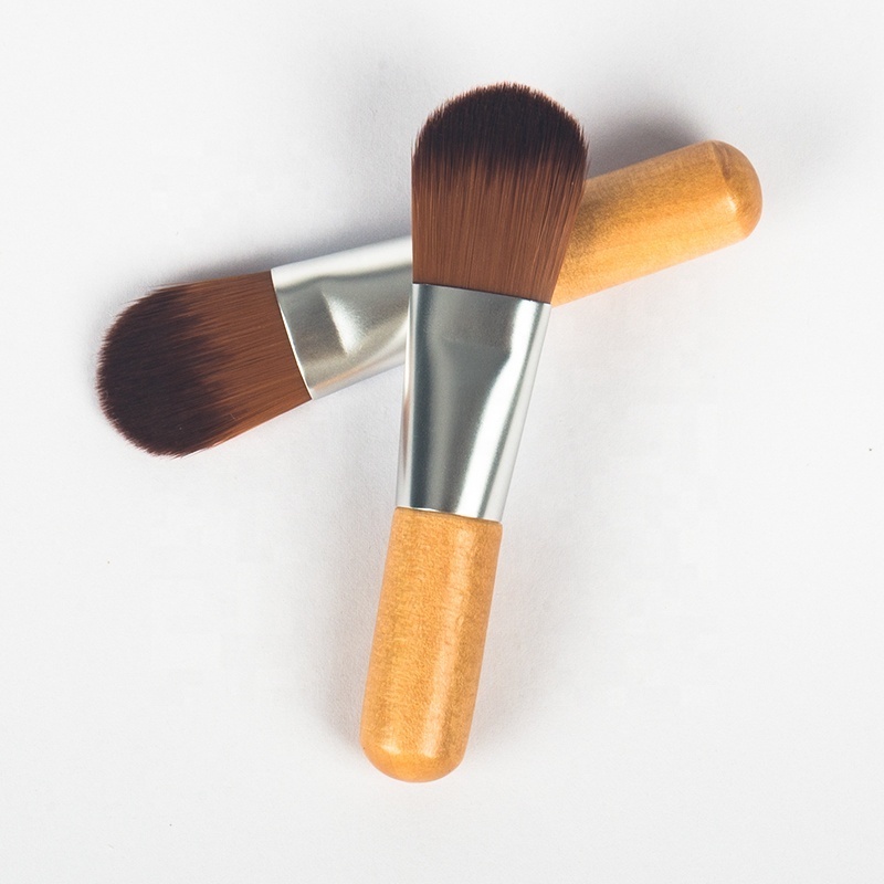 Private Label Mini Mask Brushes Short Wooden Handle Facial Mask Brush Small Foundation Makeup Brushes Customized Logo