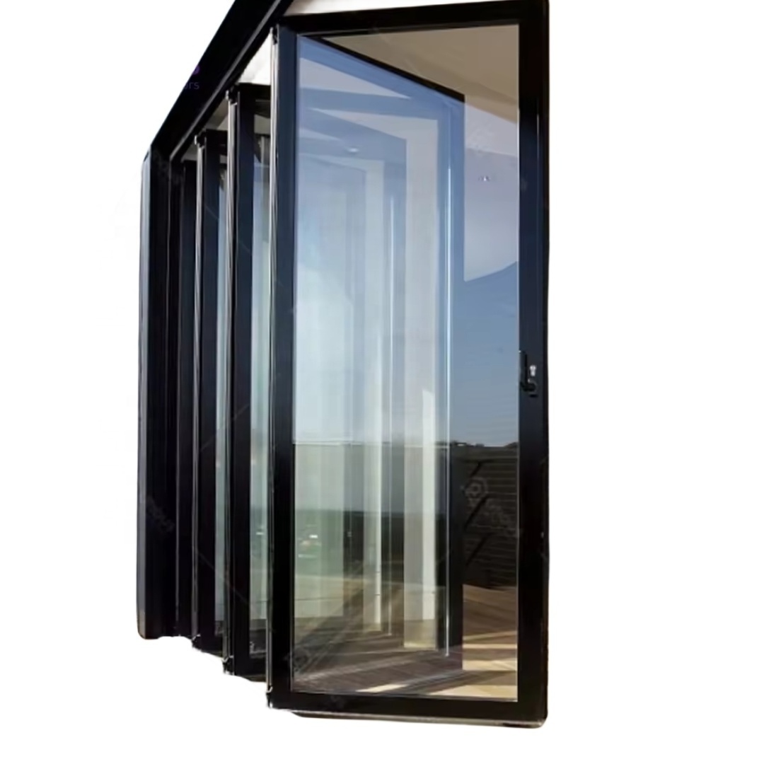 Aluminum doors aluminium bifold patio folding glass doors outswing energy efficient bifold door