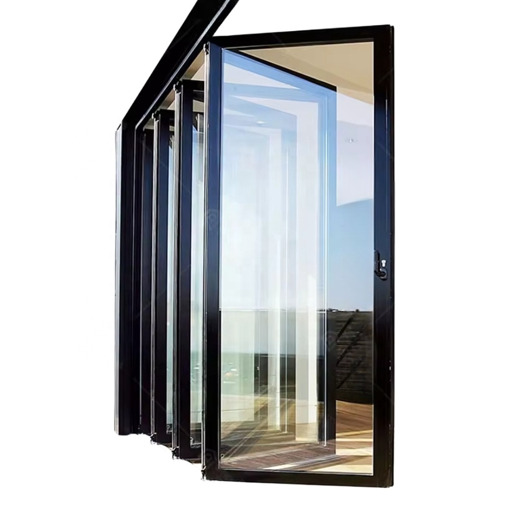 Aluminum doors aluminium bifold patio folding glass doors outswing energy efficient bifold door