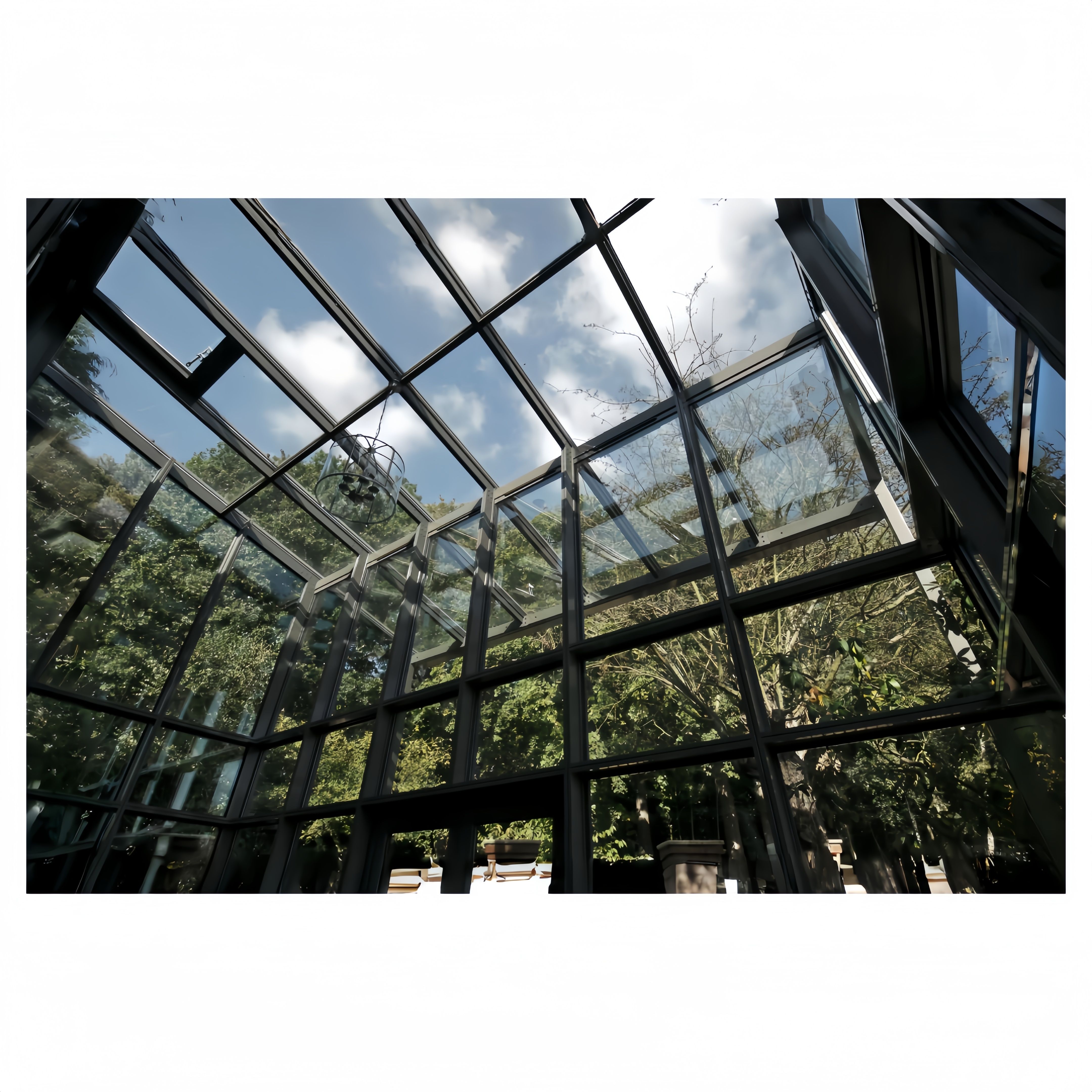 Transparent Aluminum Alloy Fixed Glass Roof Room Patio Enclosure Modular Greenhouse Dome Sunroom