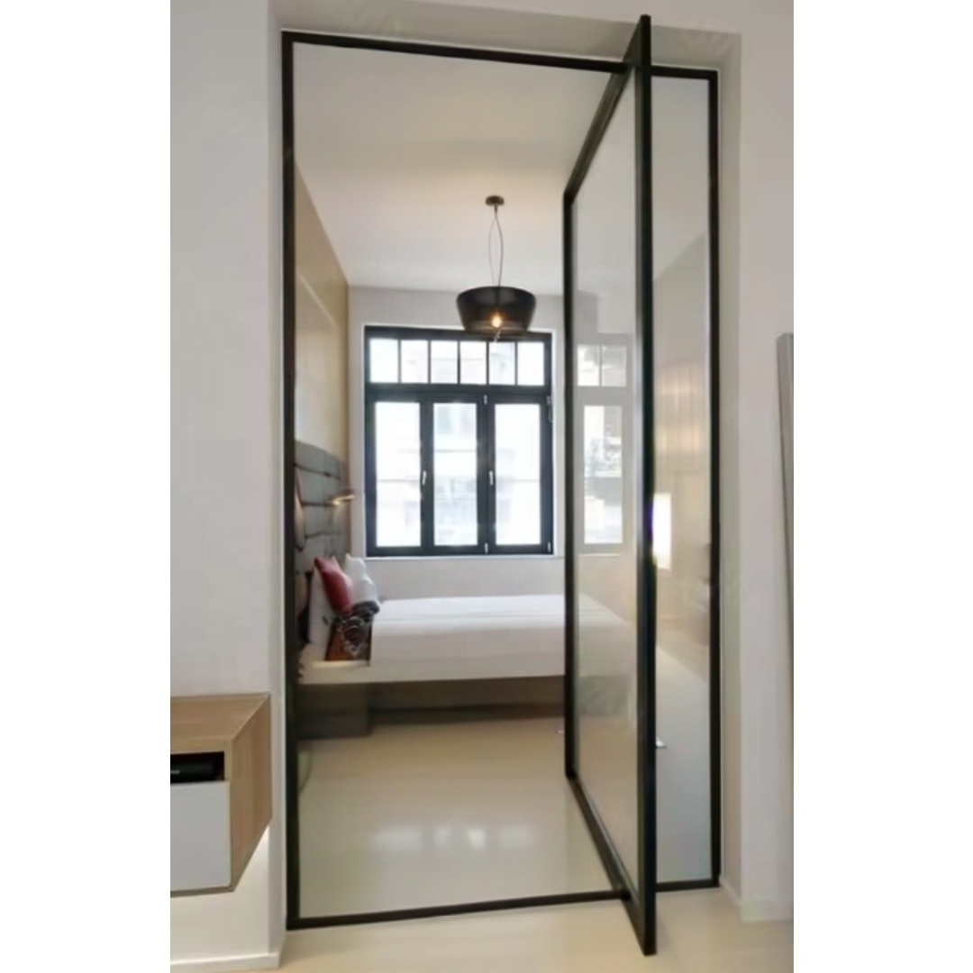 Factory Customized new product aluminum frame pivot entry doors system hinge front door modern entry interior pivot door