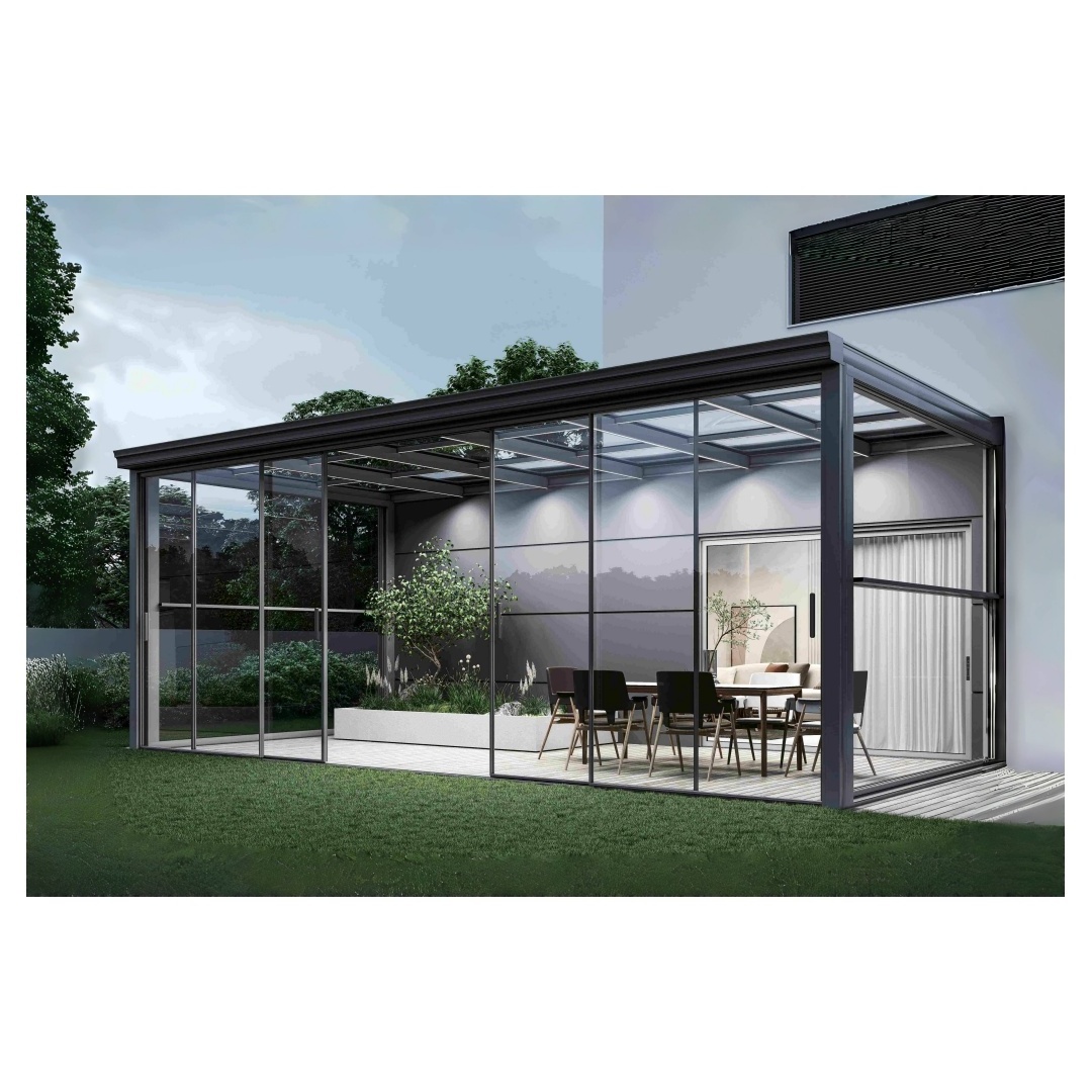 Transparent Aluminum Alloy Fixed Glass Roof Room Patio Enclosure Modular Greenhouse Dome Sunroom