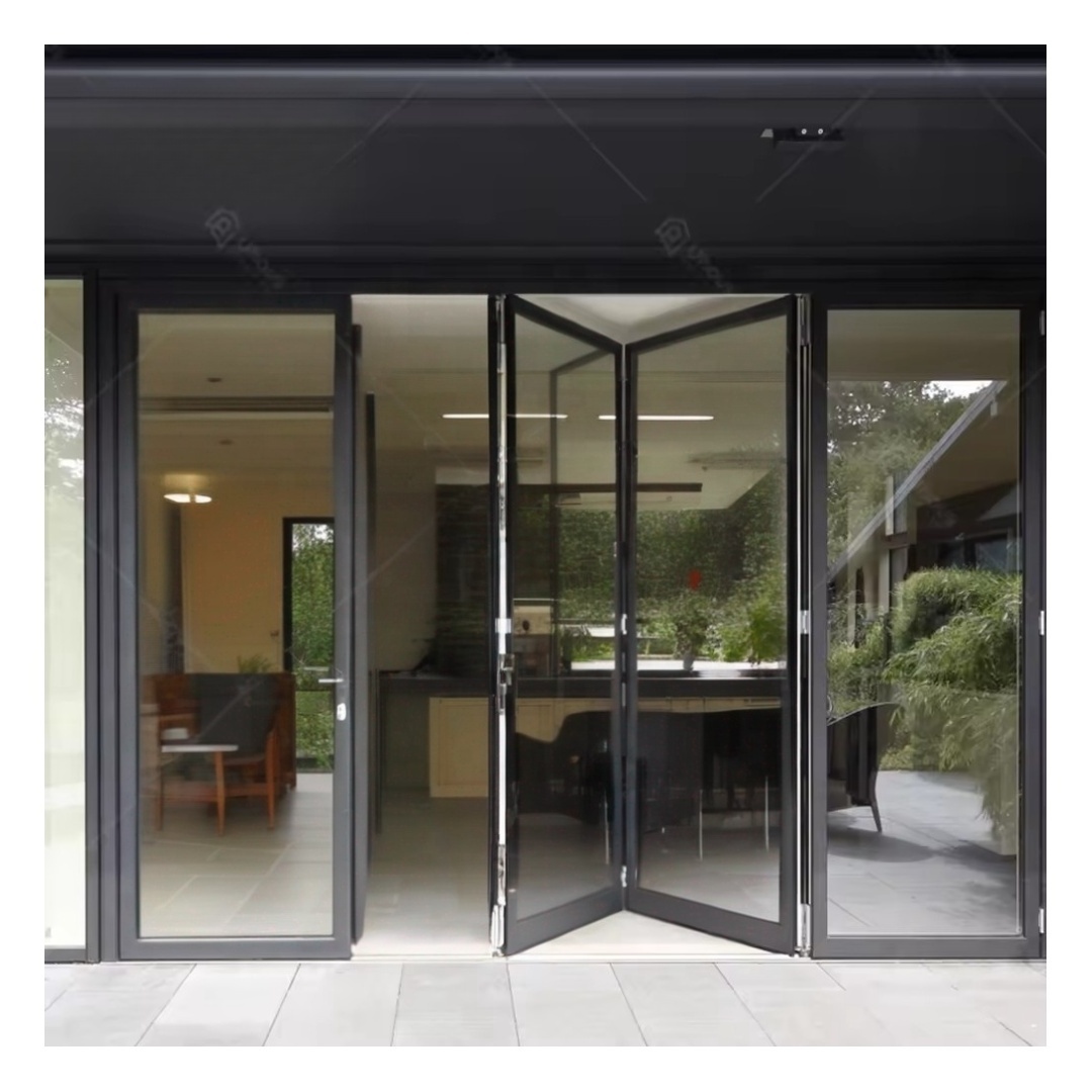 Aluminum doors aluminium bifold patio folding glass doors outswing energy efficient bifold door