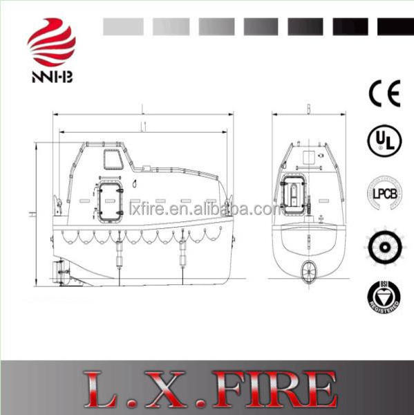 totally enclosed lifeboat/solas fast rescue boat 50-80c/f,26-65 people totally enclosed free-fall lifeboat