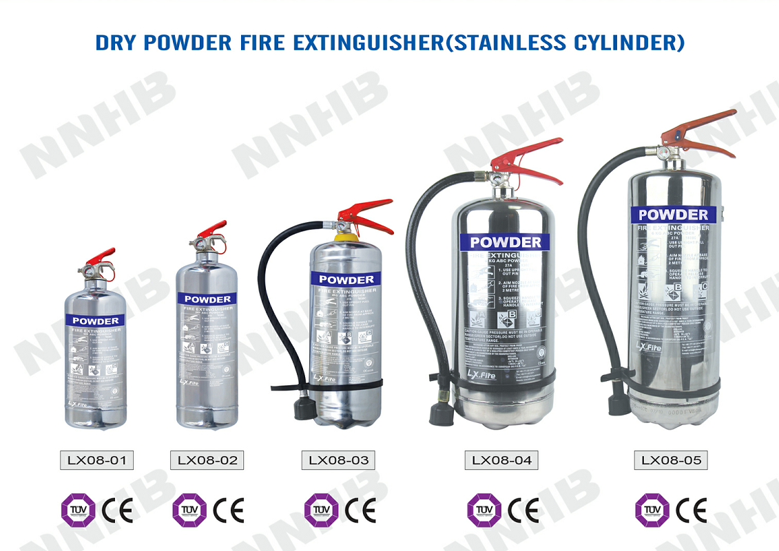 9kg Stainless Steel Cylinder Extinguisher ABC Dry Chemical Powder Body Fire Extinguisher