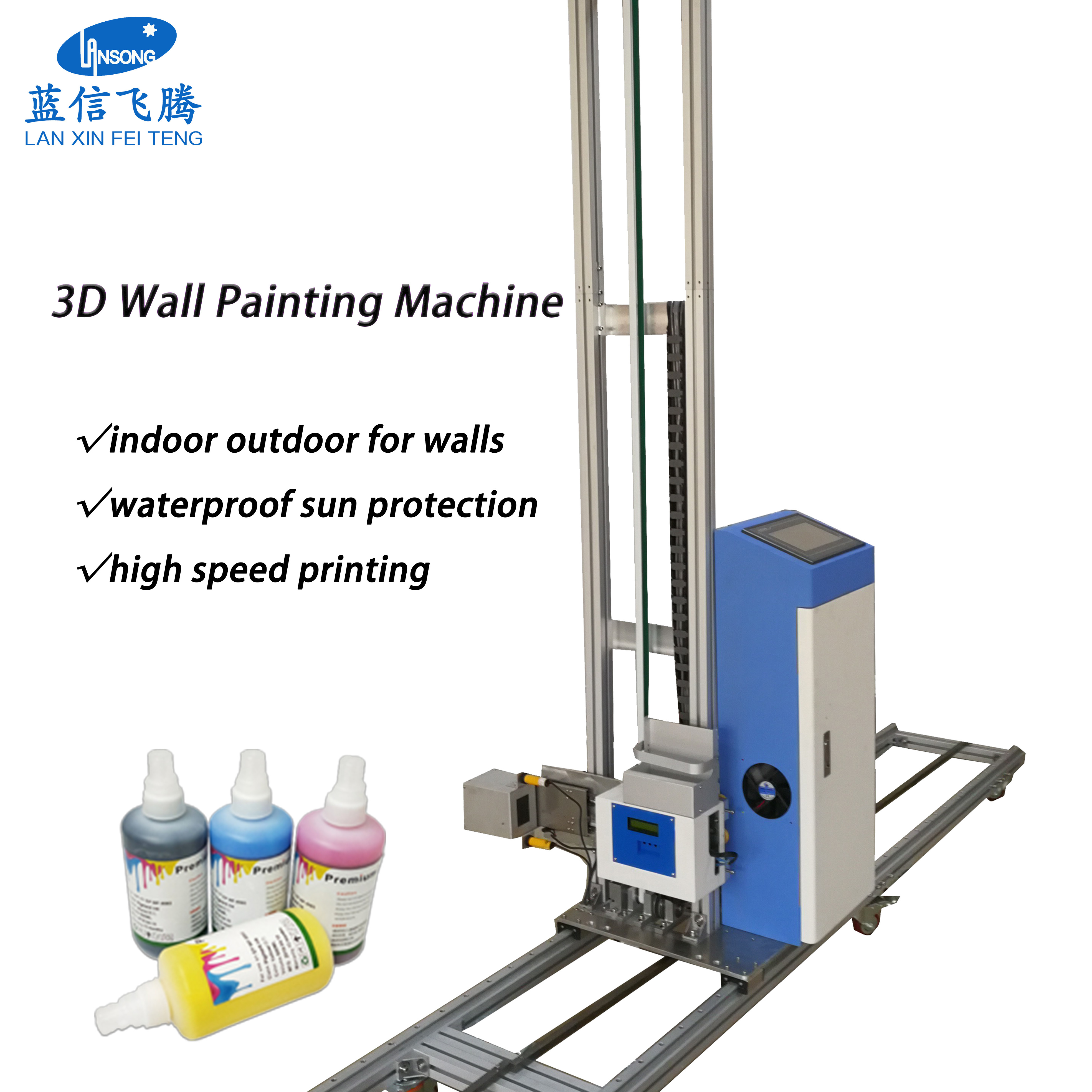 Wall  Mounted 3D Vertical Pen Direct to Art Culture Street Painting Inkjet Printing Machines