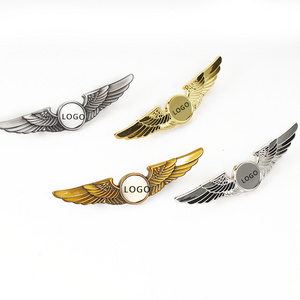 Manufacturers supply metal wing badge paint commemorative Aircraft wing Metal company clubhouse badge gold name badges