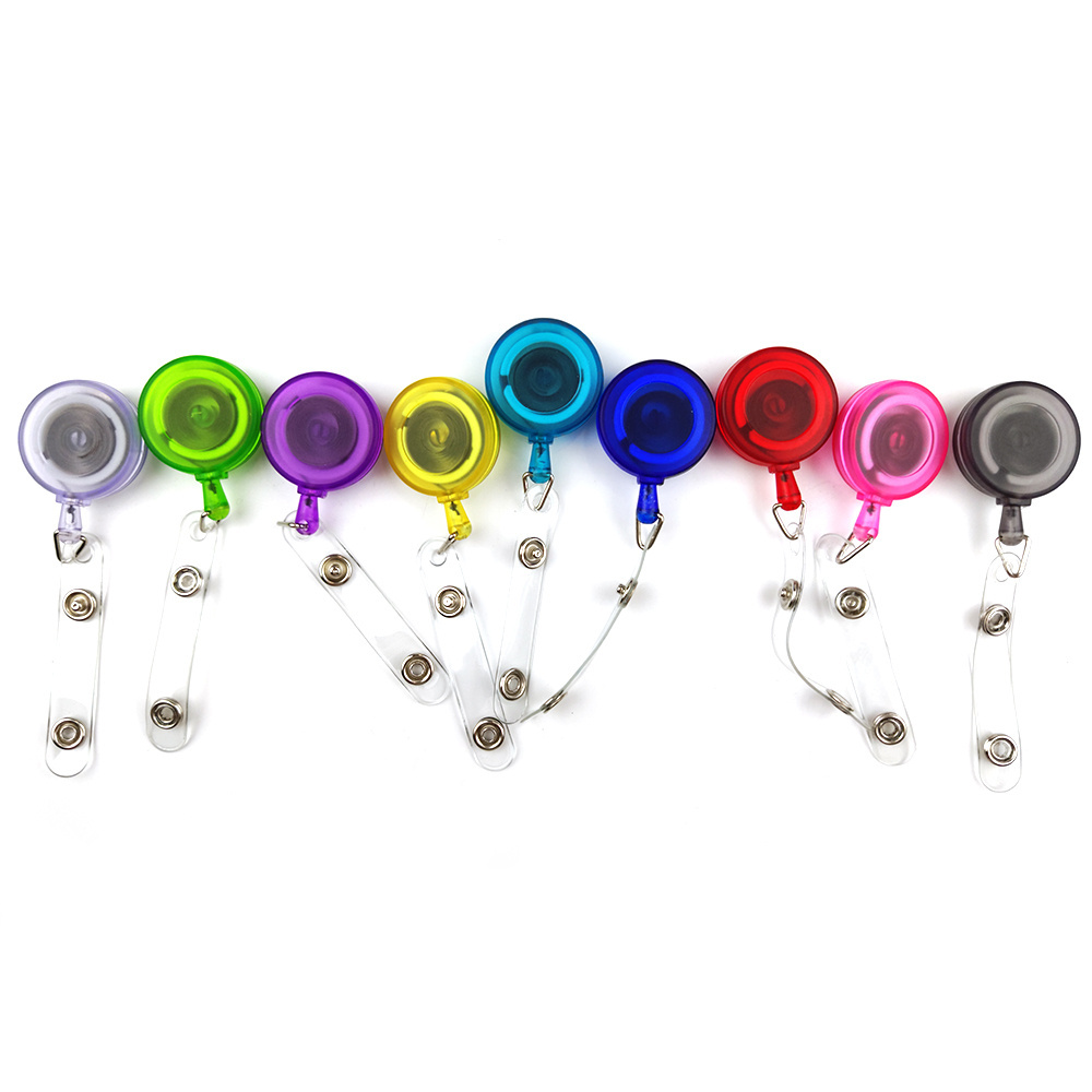 Fancy Transparent Nurse Badge Reel YOYO ID Retractable Badge Reels With Alligator Clip