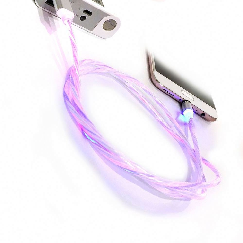 Mobile Phone Accessories LED Glow Flowing Fast Charging Magnetic Cable