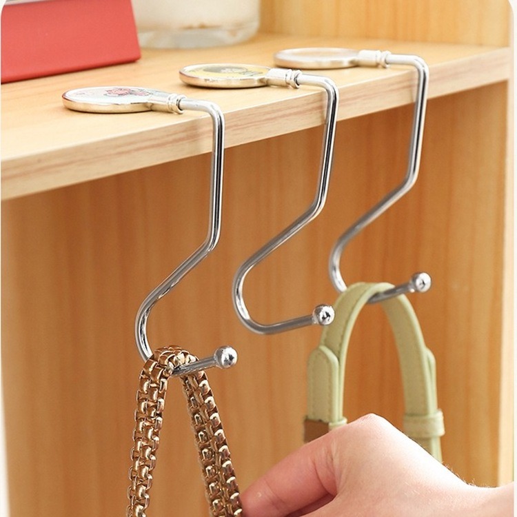 Bag Hanger Student bag hook desktop desk side bag mobile punch-free desk S hook Table Purse Holder Hanger Hook