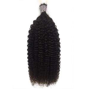 100% virgin remy brazilian human hair afro kinky curly nano ring hair extensions